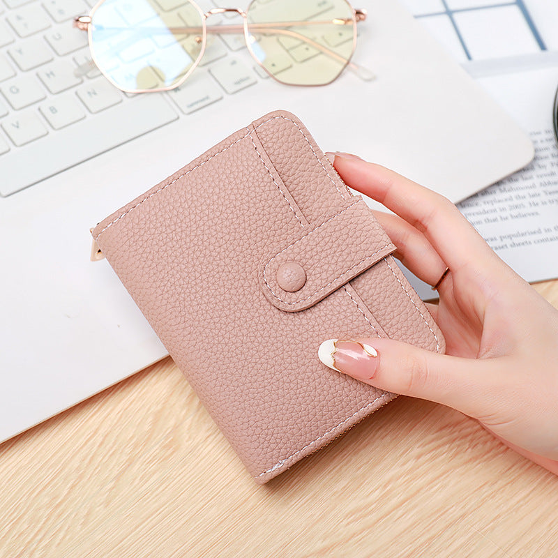 Women's Lychee Pattern Organ Short Wallet