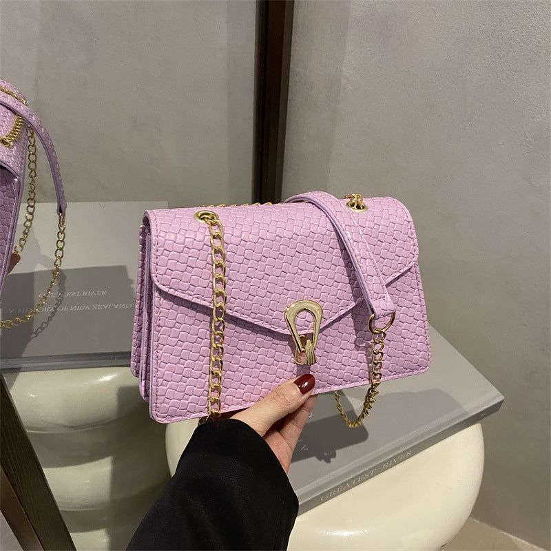 Women's Classic Woven Lock Small Square Bag