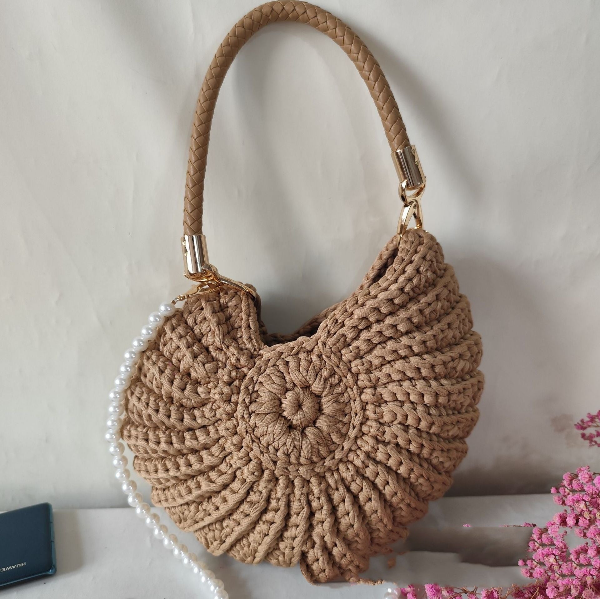 New Handmade Woven Pearl Chain Candy Color Fashion