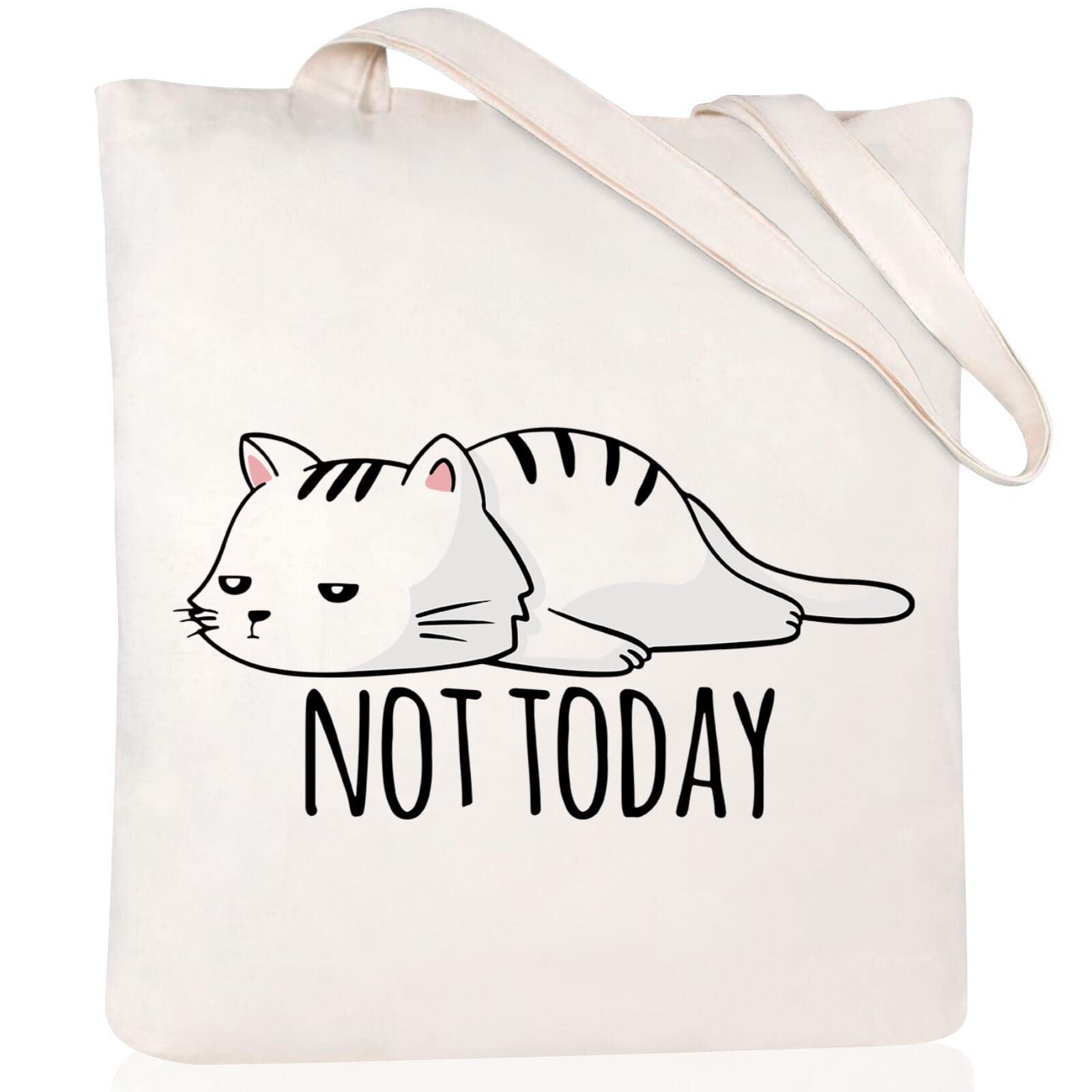 Cartoon Cat Printed Canvas Shoulder Bag Folding Hand Bag