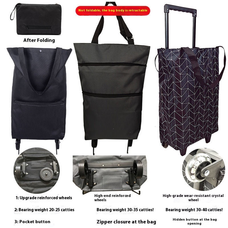 Hand-pulled Shopping Cart Folding Tugboat Bag Handbag