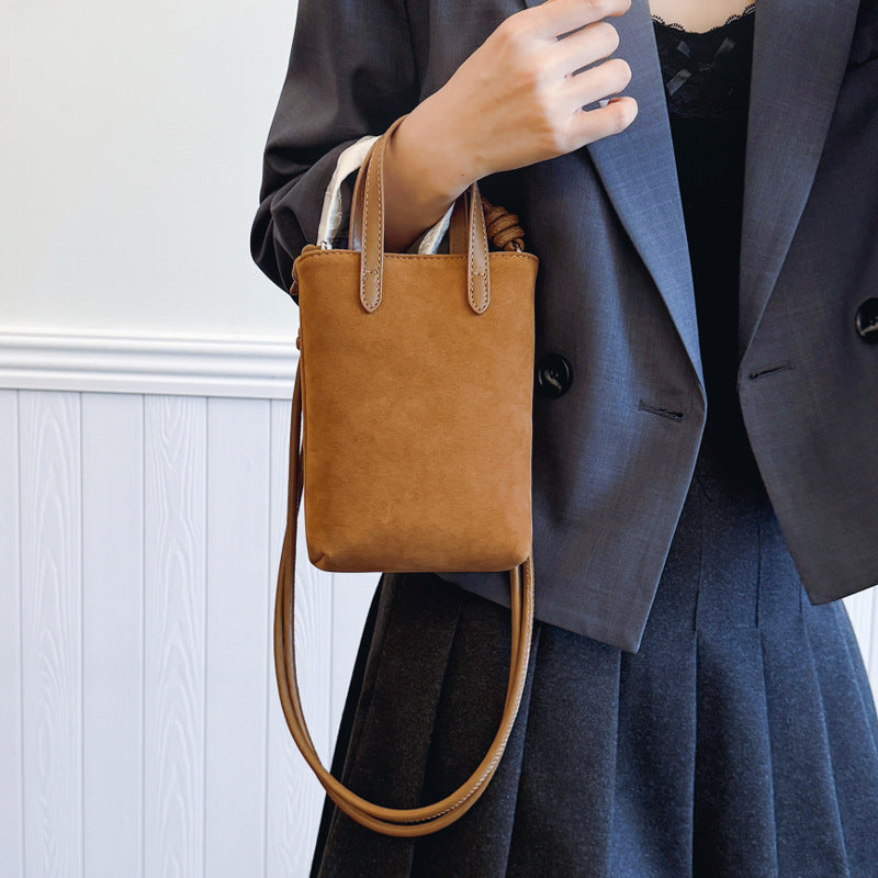 Flowing Water Bucket Contrast Color Leopard Print Fashion Messenger Bag