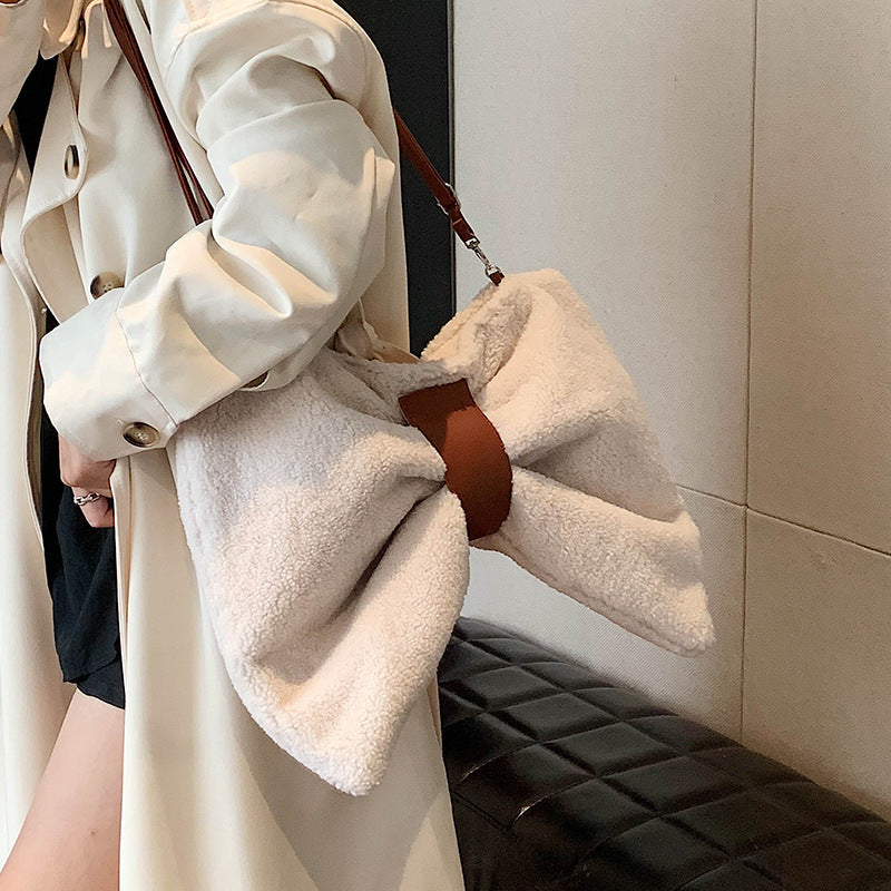 Online Influencer Bow Special-interest Design Canvas Bag Photo Props Crossbody