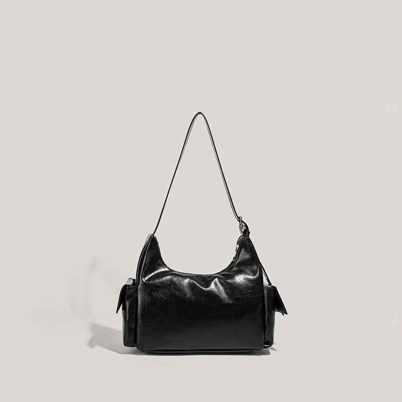 High-Grade Hot Girl Shoulder Motorcycle Bag Versatile Casual Multi-pocket Messenger Bag