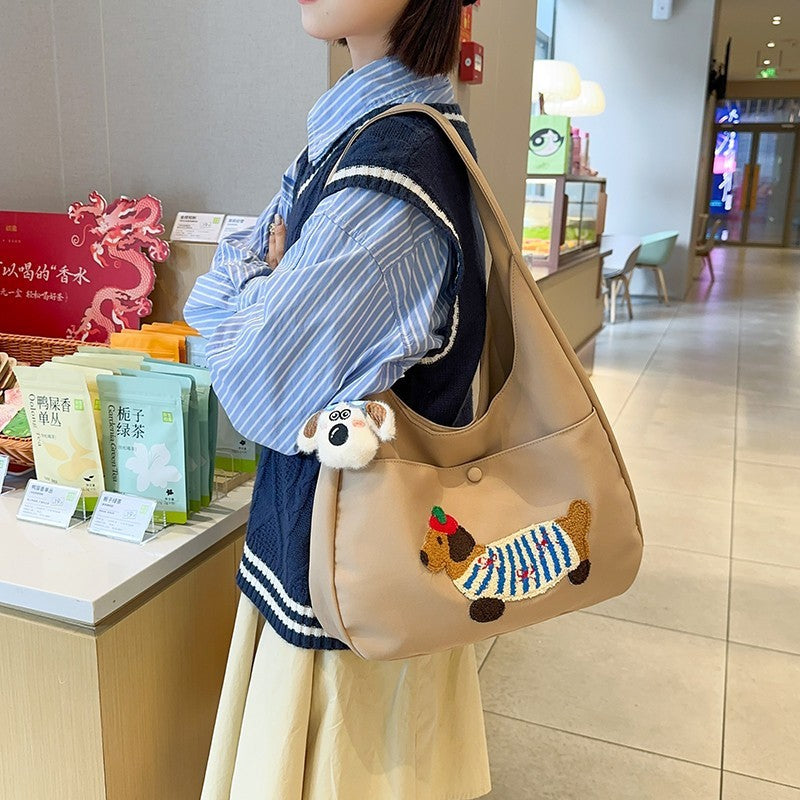 Japanese Style Large Capacity Cute Sausage Dog Commuting Shopping Bag