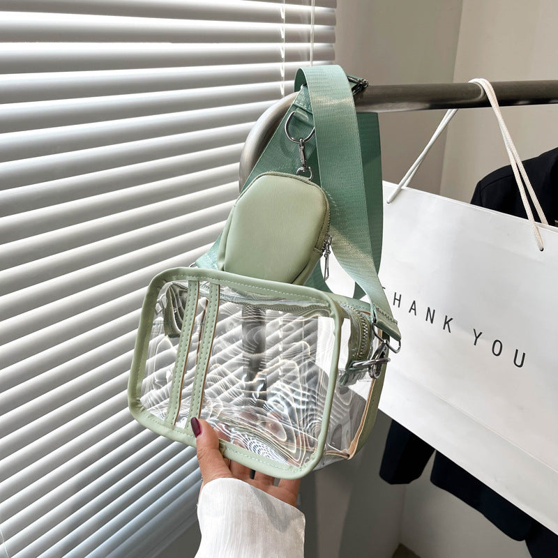 Women's Simple Transparent Shoulder Bag Fashion Messenger Bag