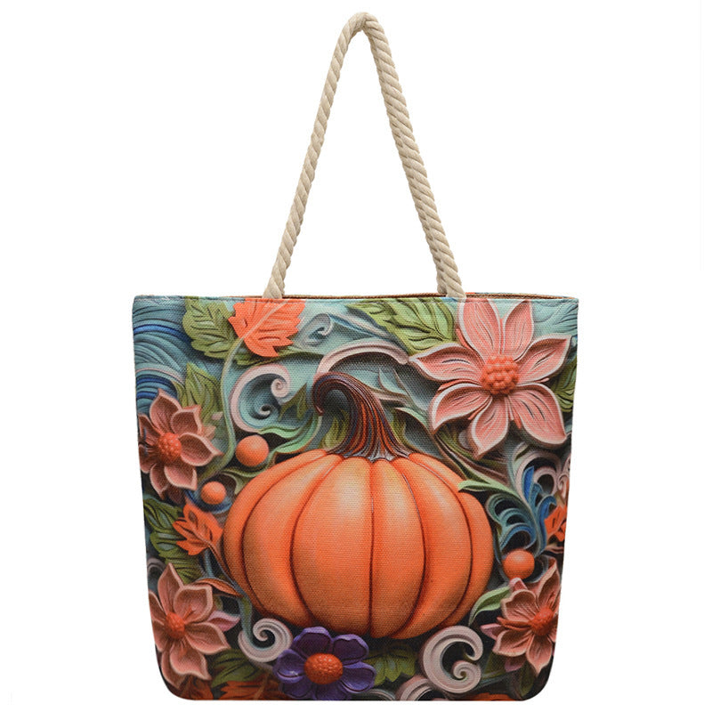 Canvas Fashion Linen Cotton String Shoulder Bag Simple Handbag