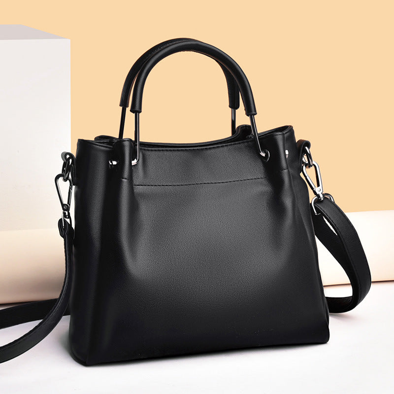 Leisure Soft Leather Bucket Bag Commuting To Work