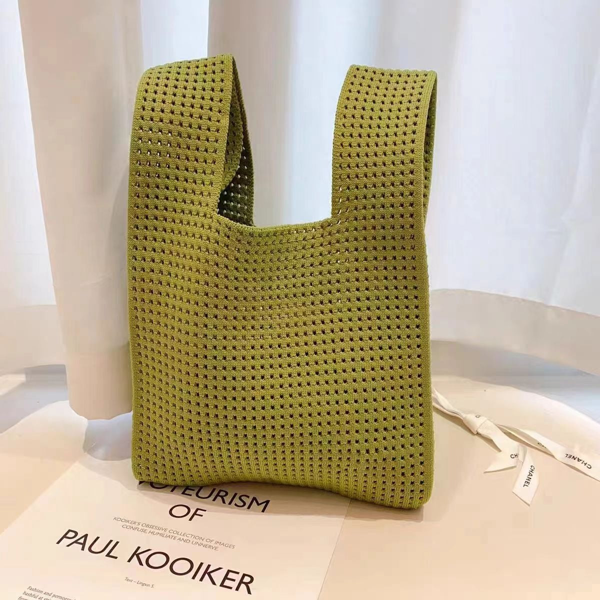 Simple Retro Hollow Knitted Handbag For Women