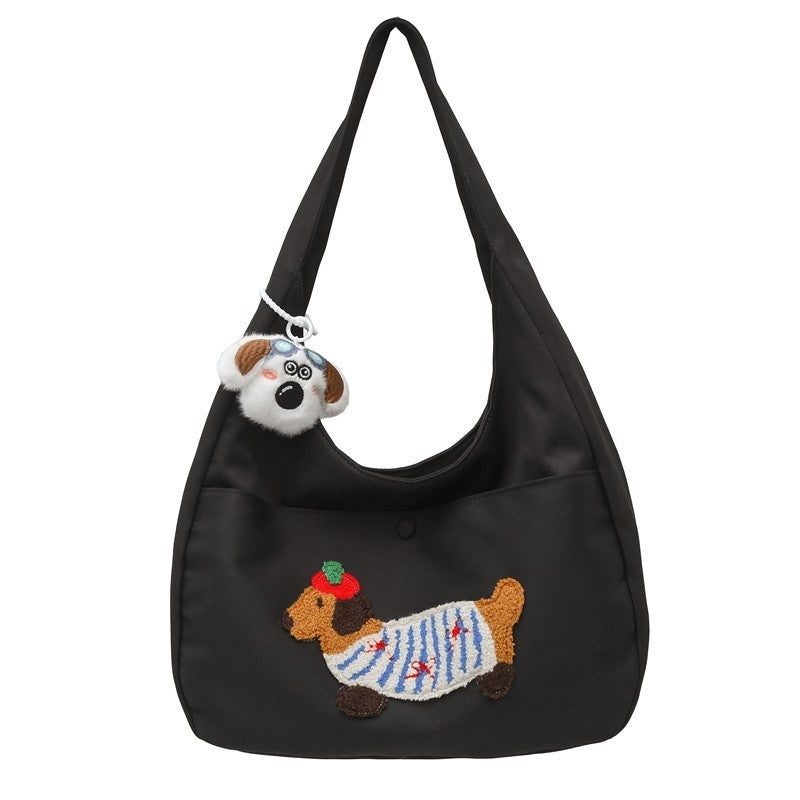 Japanese Style Large Capacity Cute Sausage Dog Commuting Shopping Bag