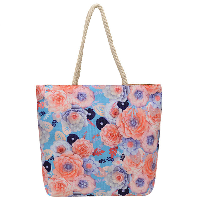 Canvas Fashion Linen Cotton String Shoulder Bag Simple Handbag