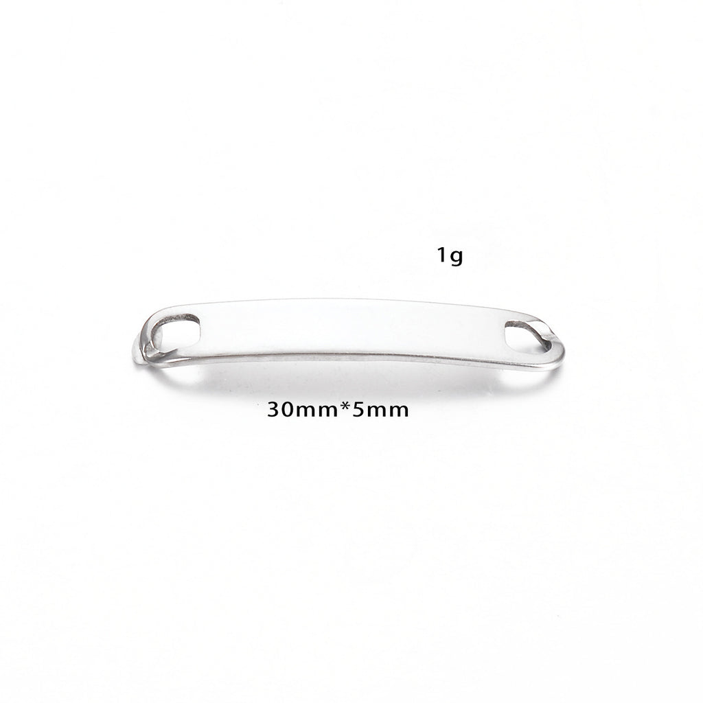 Stainless Steel Bracelet Connector Curved Plate