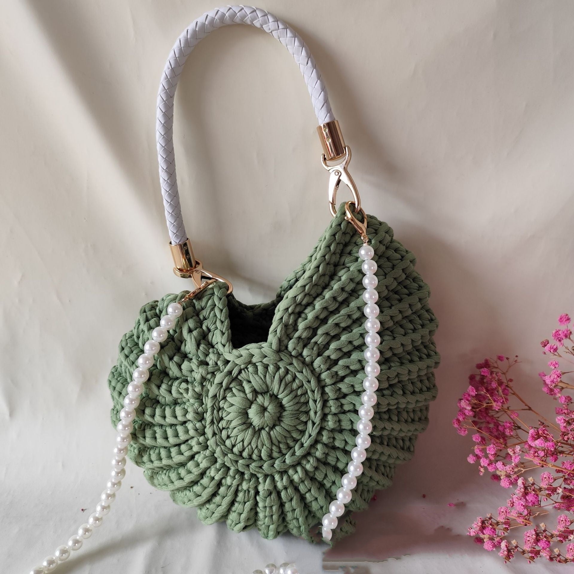 New Handmade Woven Pearl Chain Candy Color Fashion