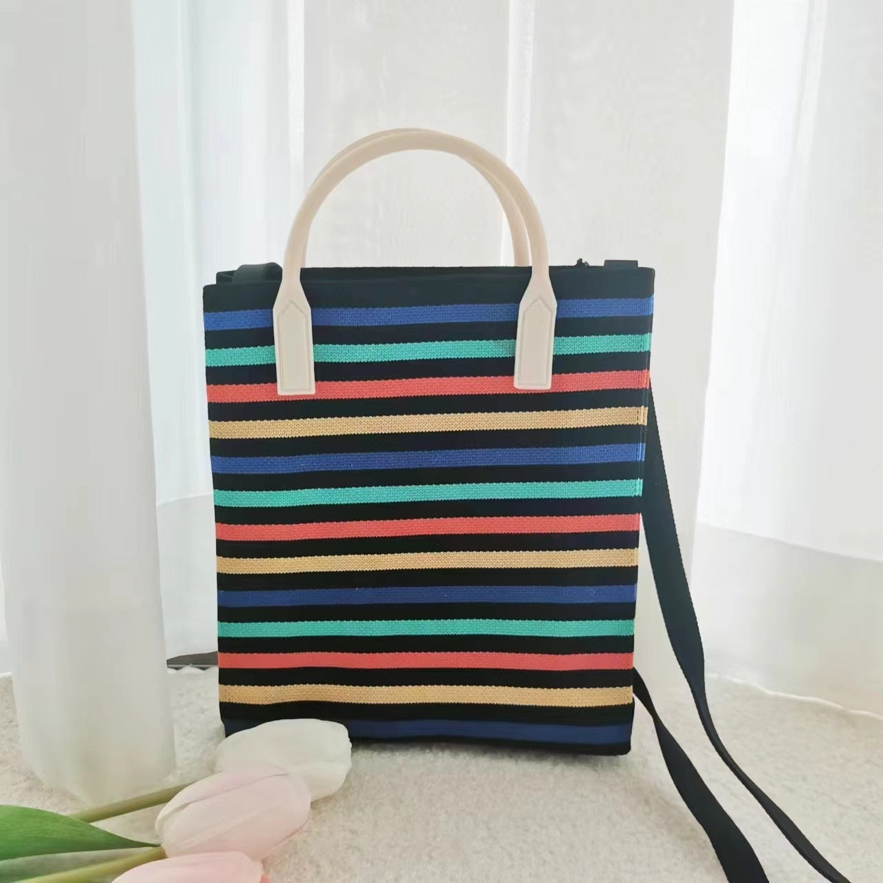 Women's Crossbody Small Cute And Lightweight Four Seasons Striped Handbag