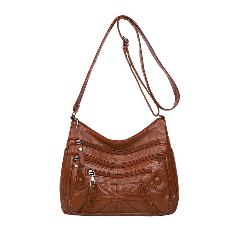 Casual Messenger Bag Fashionable Versatile Multi-layer Multi-pocket