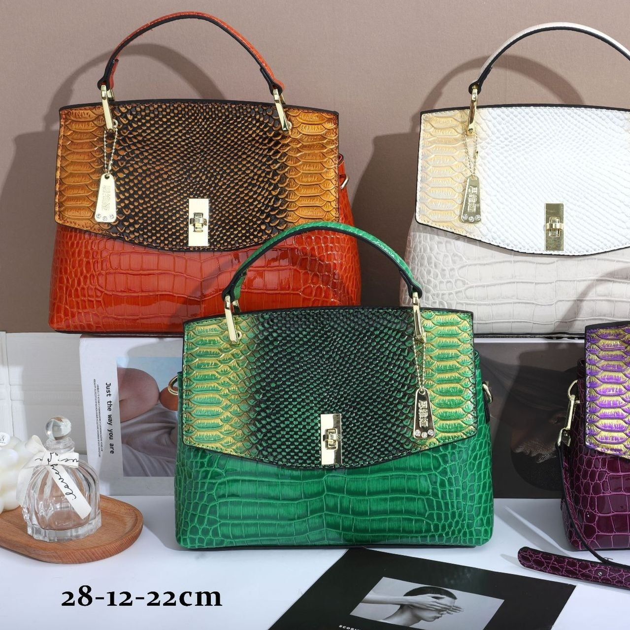 Snake Pattern Women's Bag Handbag Colorful Crocodile Pattern Crossbody Bag