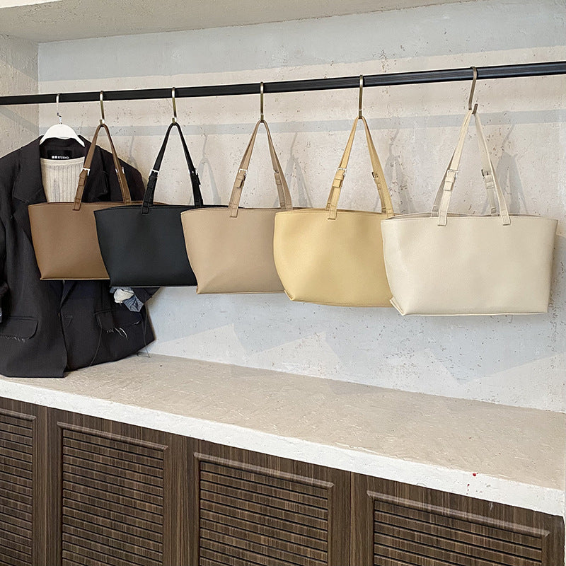 Solid Color Casual Portable Women's Commuter Tote