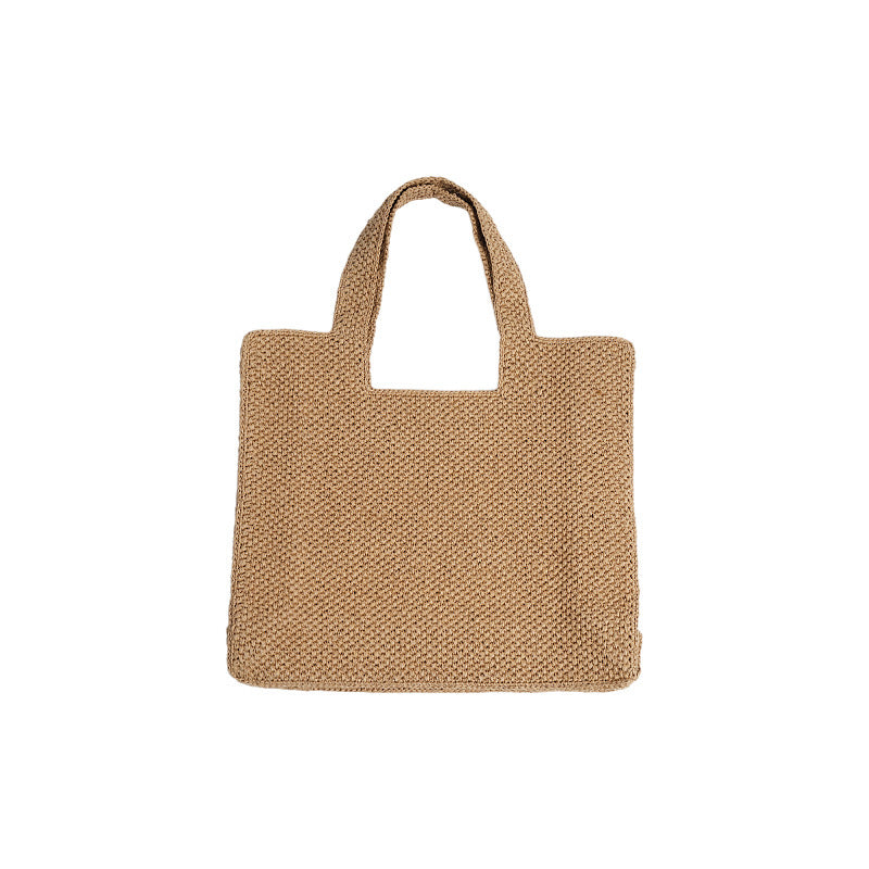 Holiday Straw Woven Bag Woven Commuter Tote Bucket Bag