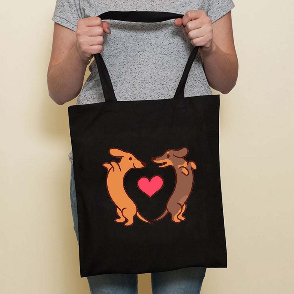 Sausage Cute Pet Dog Printed Canvas Bag