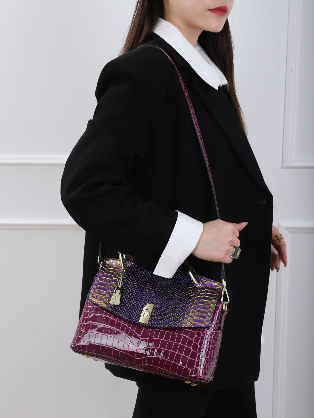 Snake Pattern Women's Bag Handbag Colorful Crocodile Pattern Crossbody Bag