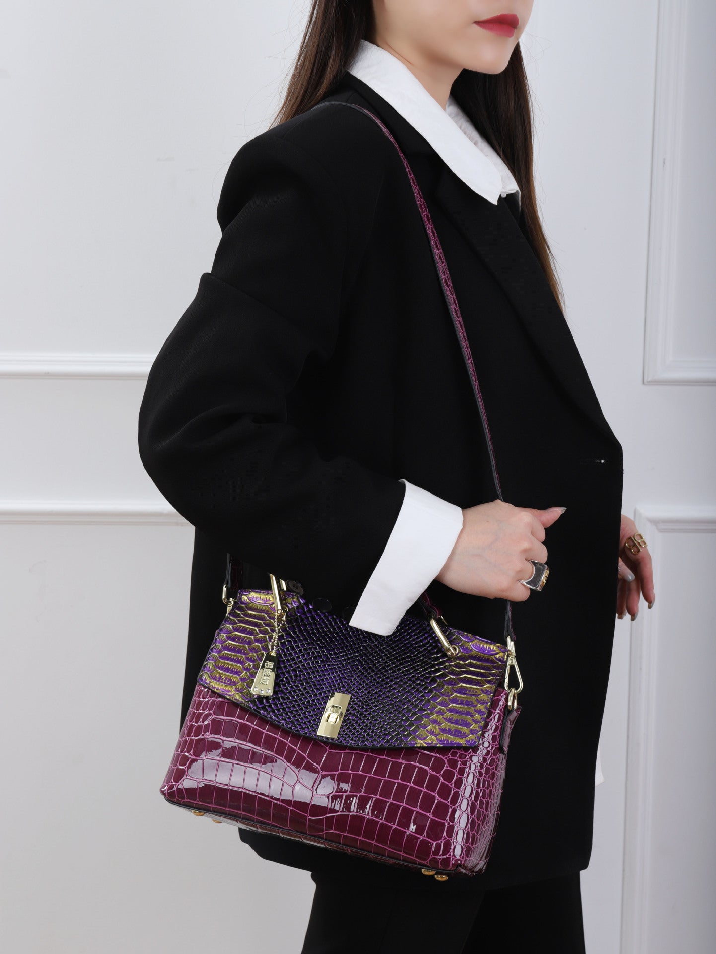 Snake Pattern Women's Bag Handbag Colorful Crocodile Pattern Crossbody Bag