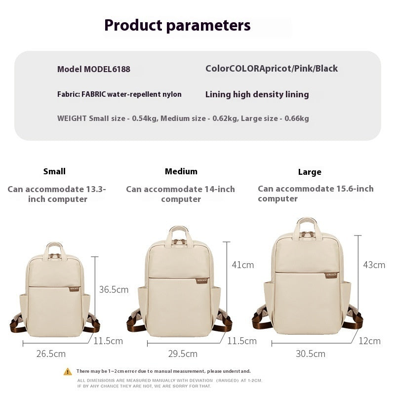 Simple Canvas Travel Large Capacity Women's Backpack