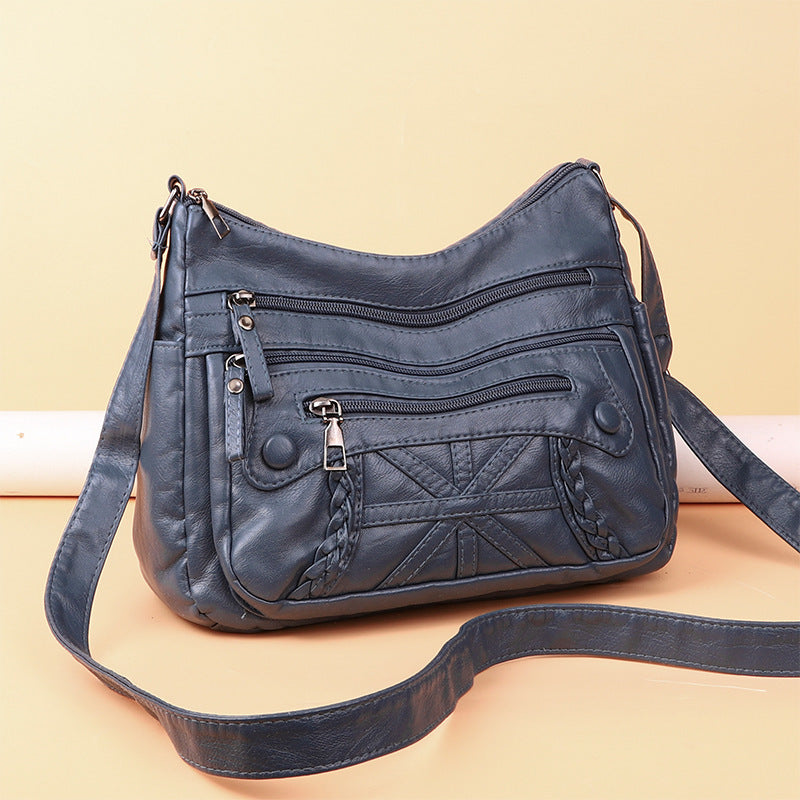Casual Messenger Bag Fashionable Versatile Multi-layer Multi-pocket