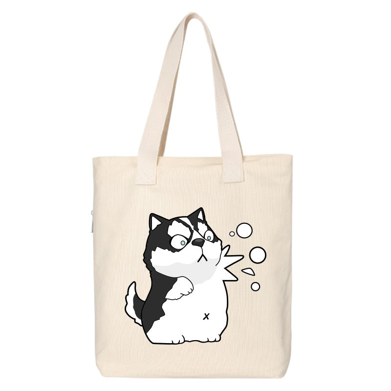 Shiba Inu Male And Female Shoulder Bag Canvas Large Capacity