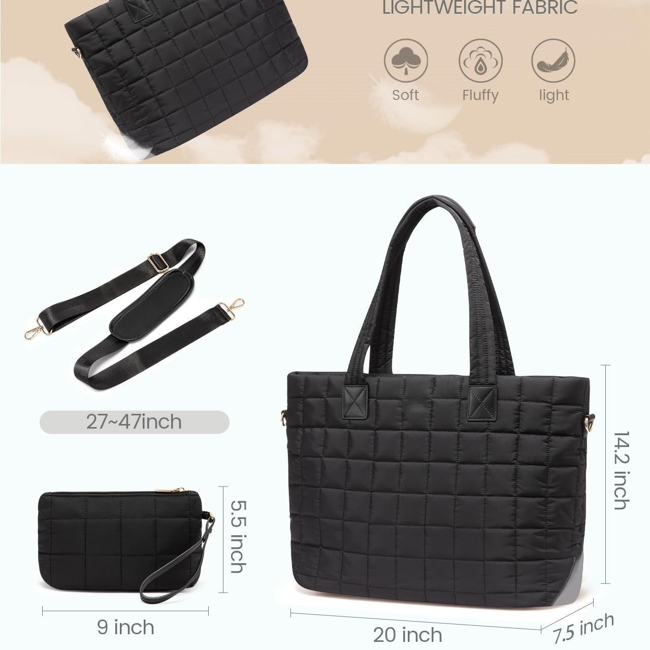 Large Capacity Tote Trendy Rhombus Shoulder Bag