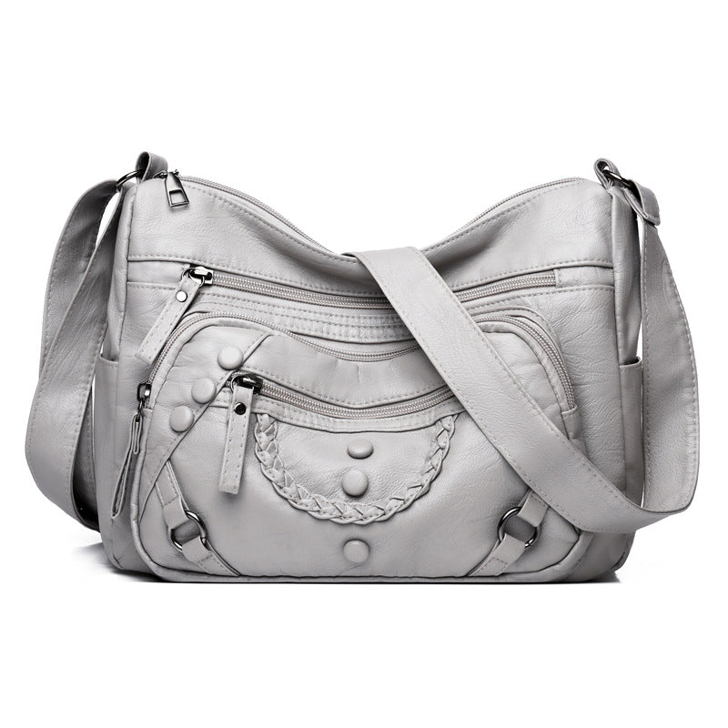Simple Temperament Leisure Soft Leather Shoulder Messenger Bag