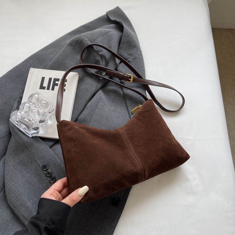 Retro Suede Underarm Bag Women's Daily Commute
