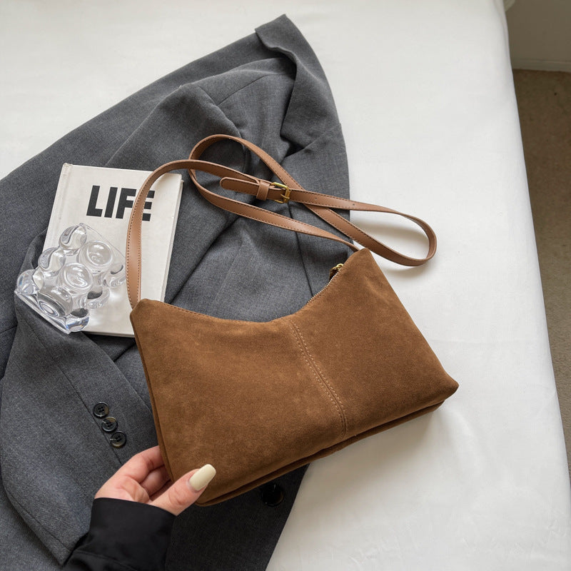Retro Suede Underarm Bag Women's Daily Commute