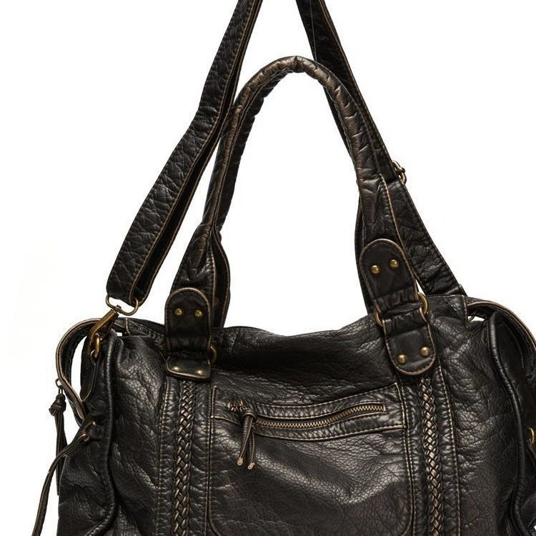 Women's French Retro Motorcycle Bag Shoulder Messenger Bag