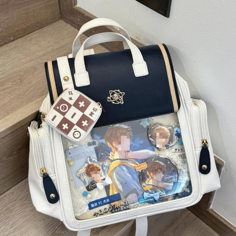 Japanese Style Transparent Color Backpack Universal College Style Soft Girl