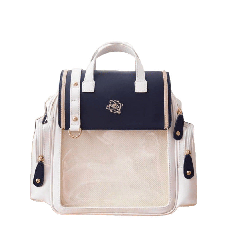 Japanese Style Transparent Color Backpack Universal College Style Soft Girl