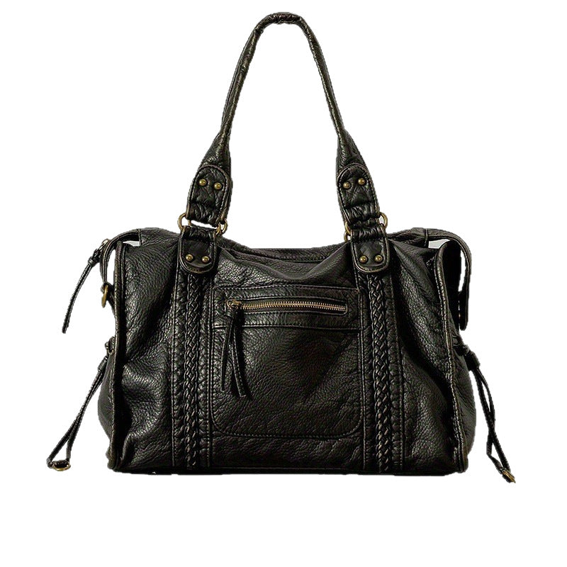 Women's French Retro Motorcycle Bag Shoulder Messenger Bag