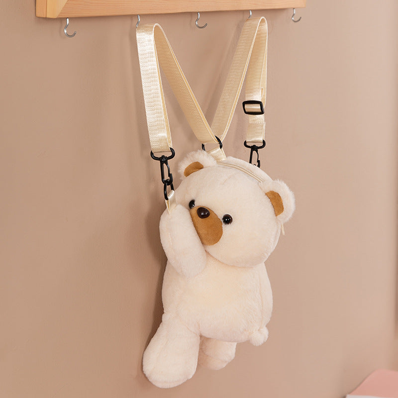 Cartoon Bear Lying Bag Plush Doll Crossbody Bag