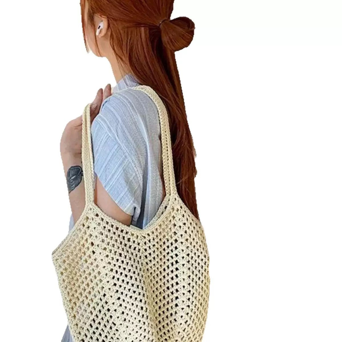 Hand-woven Tote Hollow Holiday Straw Beach Casual Shoulder Bag