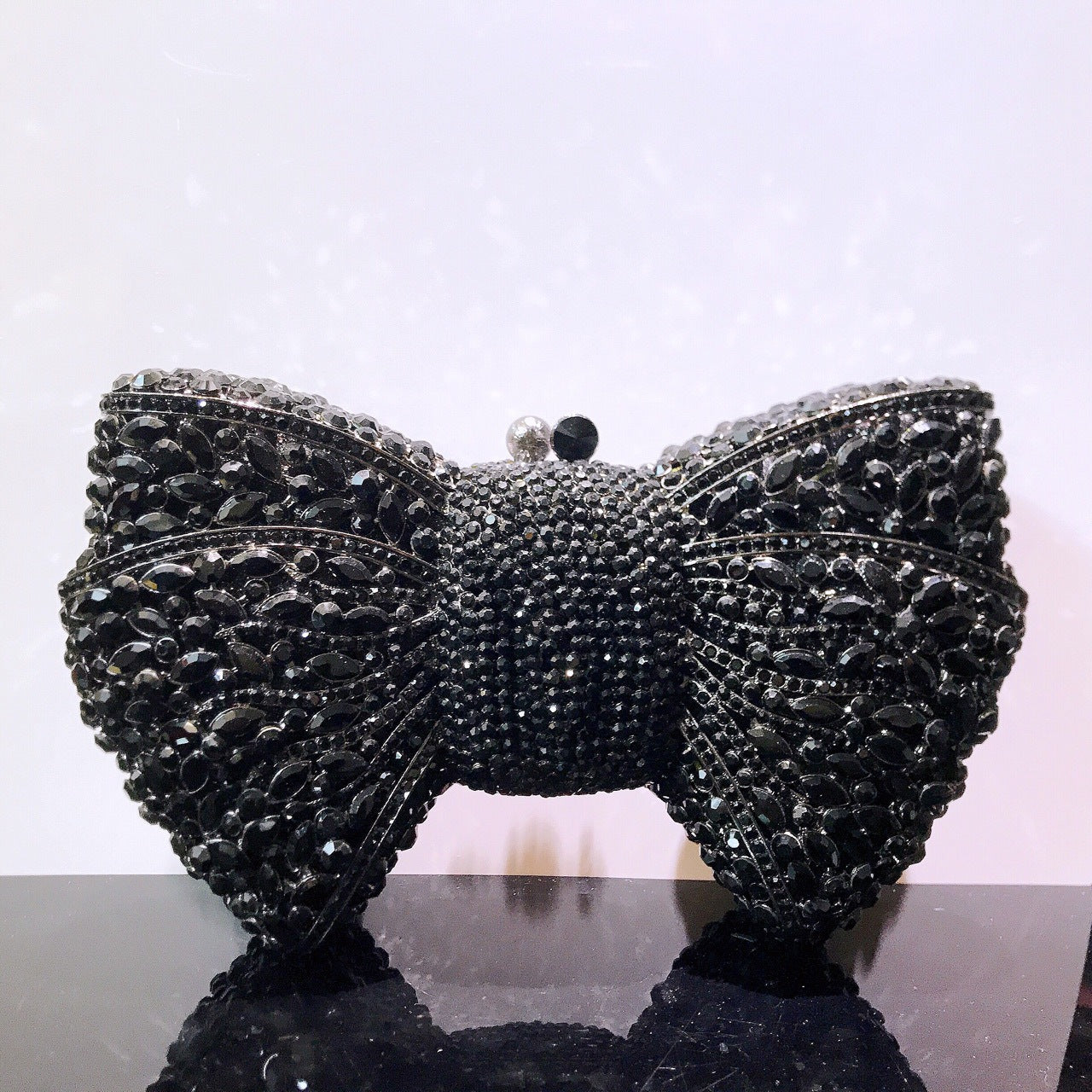 Bow Diamond Evening Bag Rhinestone Clutch