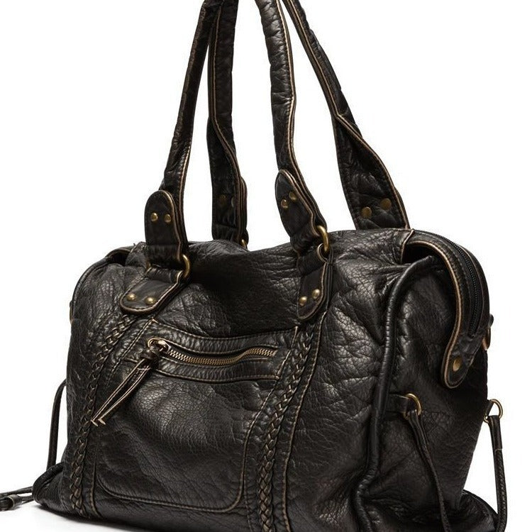 Women's French Retro Motorcycle Bag Shoulder Messenger Bag