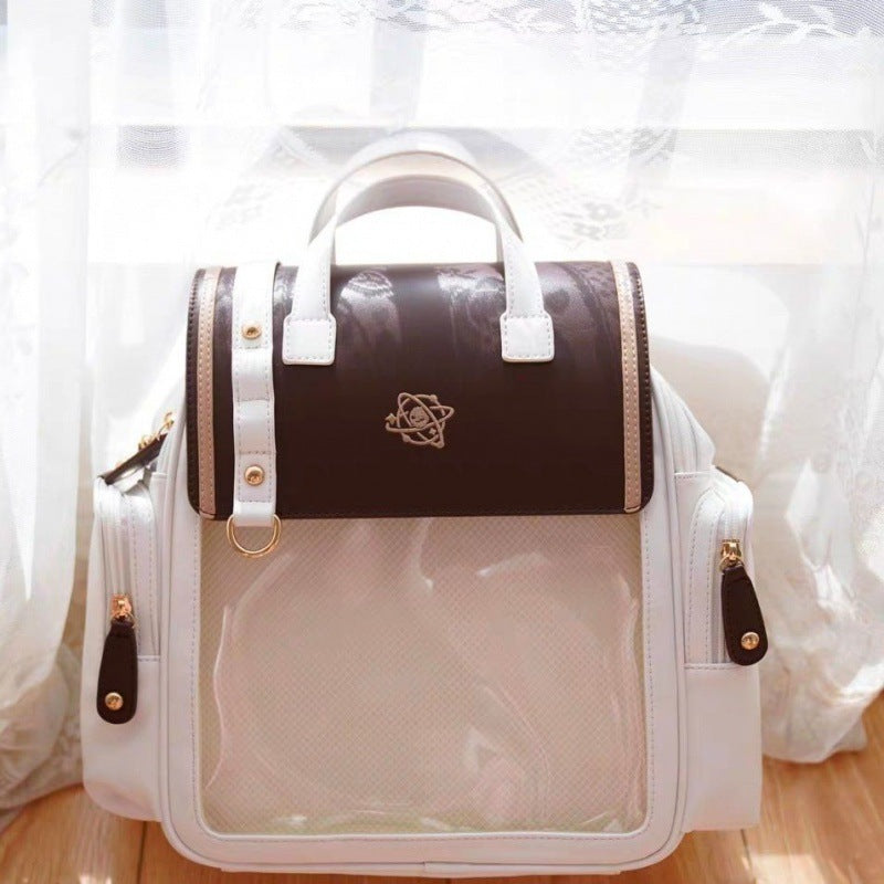 Japanese Style Transparent Color Backpack Universal College Style Soft Girl