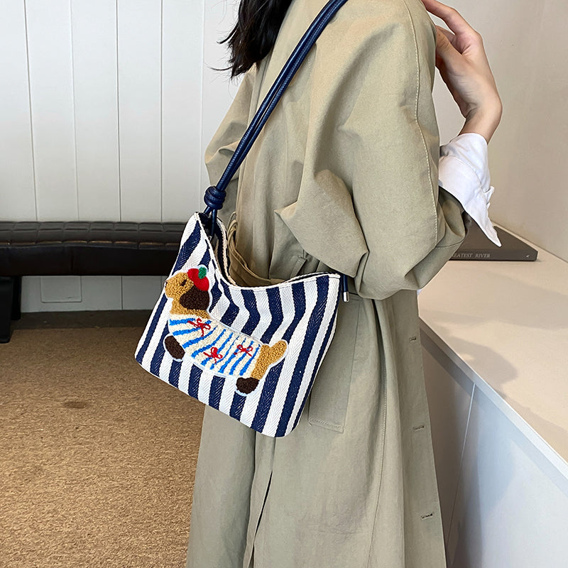 New Cartoon Sausage Dog Bucket Bag Autumn Texture