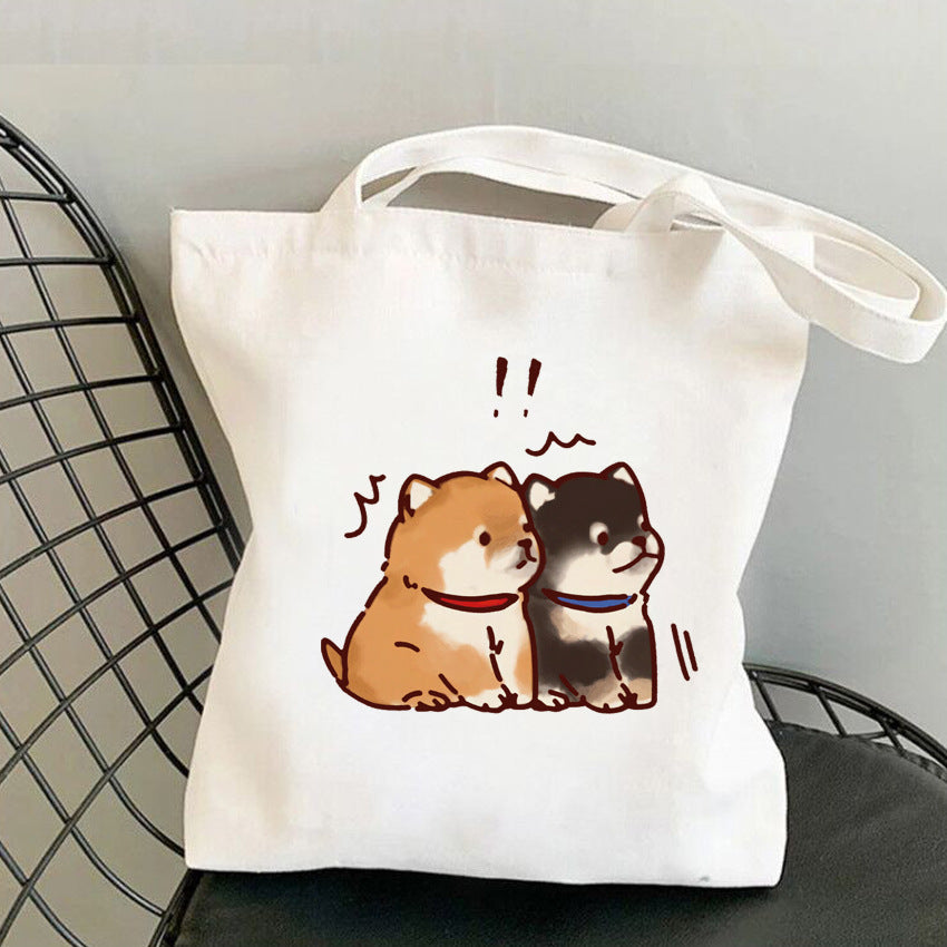One-shoulder Animal Pattern Canvas Women's Bag