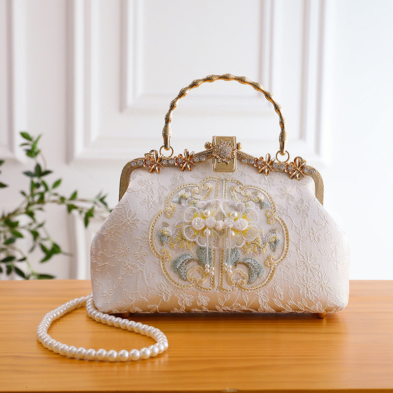 Pearl Embroidered Fashion Handbag Cheongsam Banquet