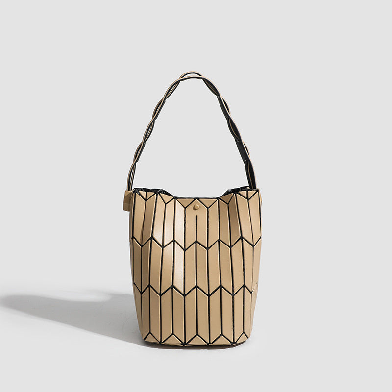 Geometric Rhombus Color Matching Shoulder Bag