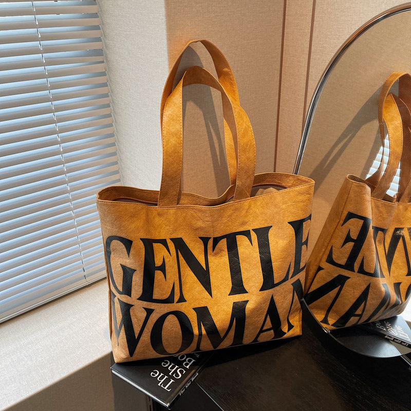 Tyvek Casual Cool Letter Printing Large Capacity Totes