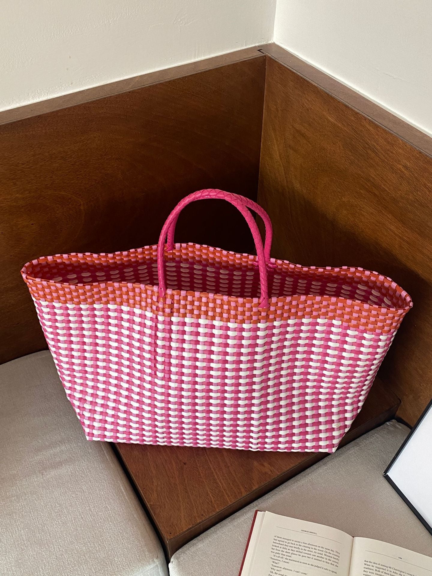 New Pet Woven Beach Large Capacity Portable Vegetable Basket Bag
