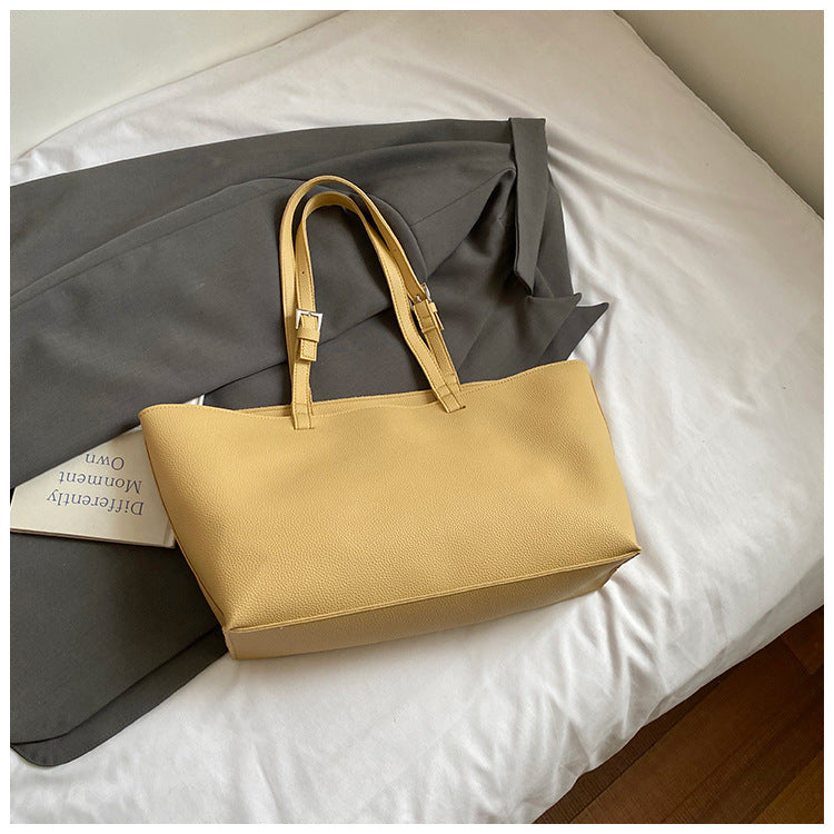 Solid Color Casual Portable Women's Commuter Tote
