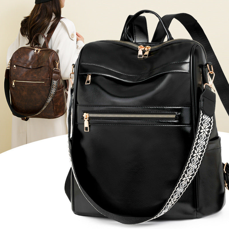 Retro College Students' Backpack Trendy High-end Sense