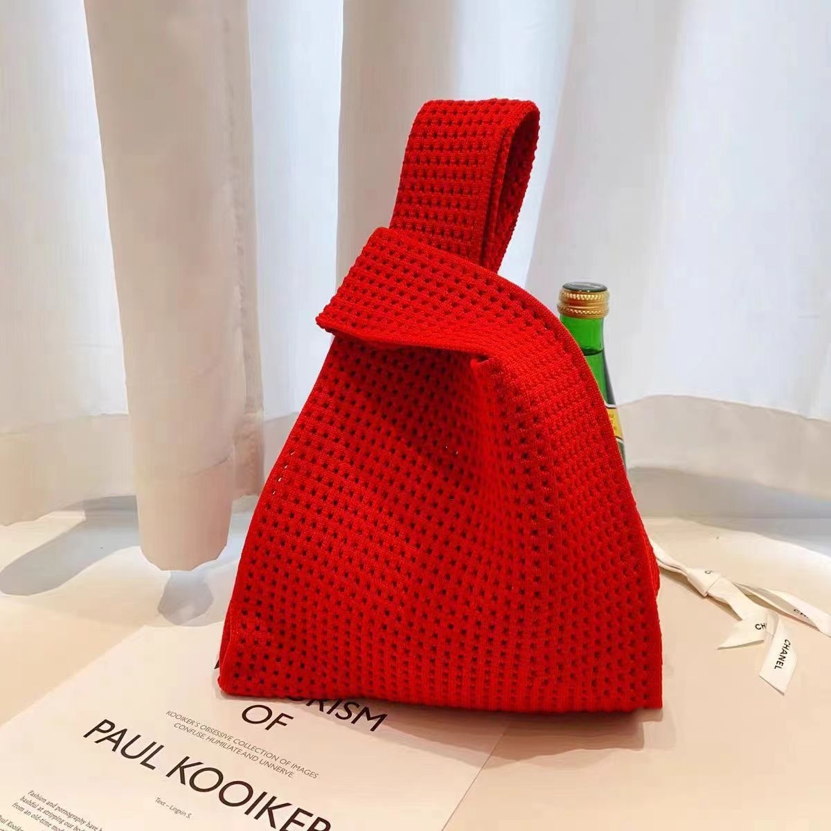 Simple Retro Hollow Knitted Handbag For Women